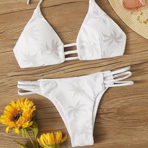 Coconut Tree Print Bikini Set